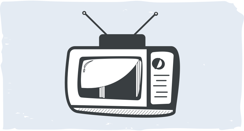 Illustration of an old-fashioned TV