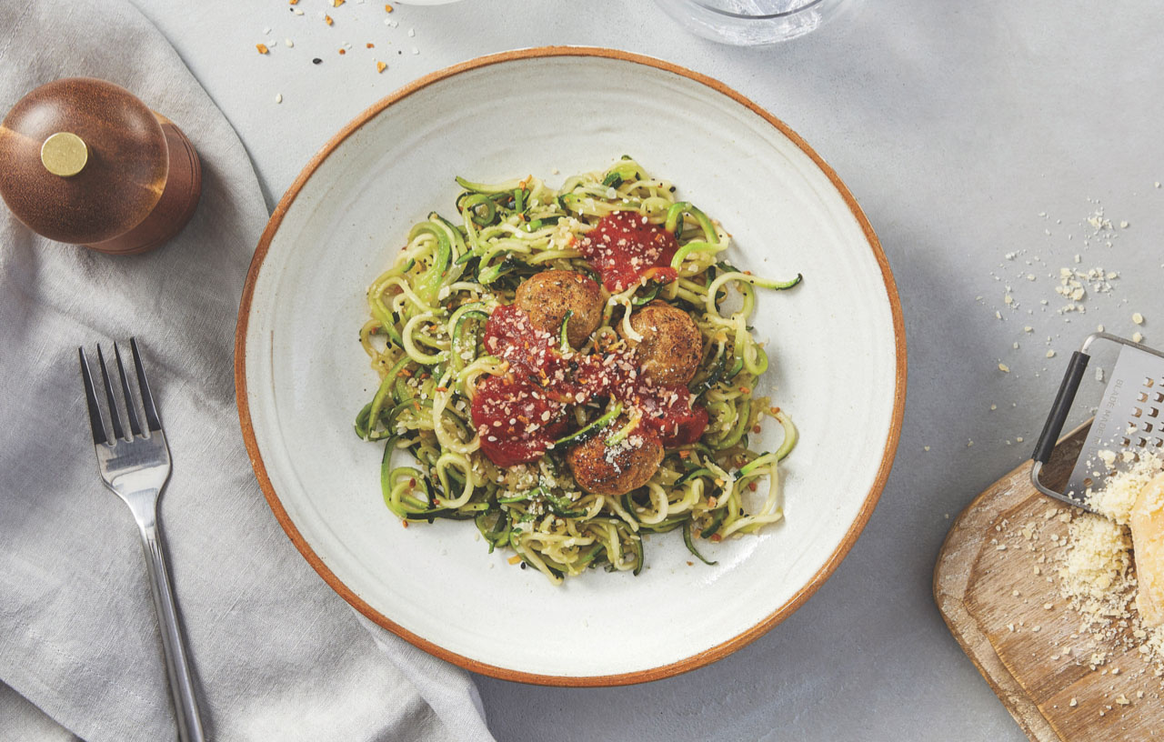 Zoodles with Turkey Meatballs