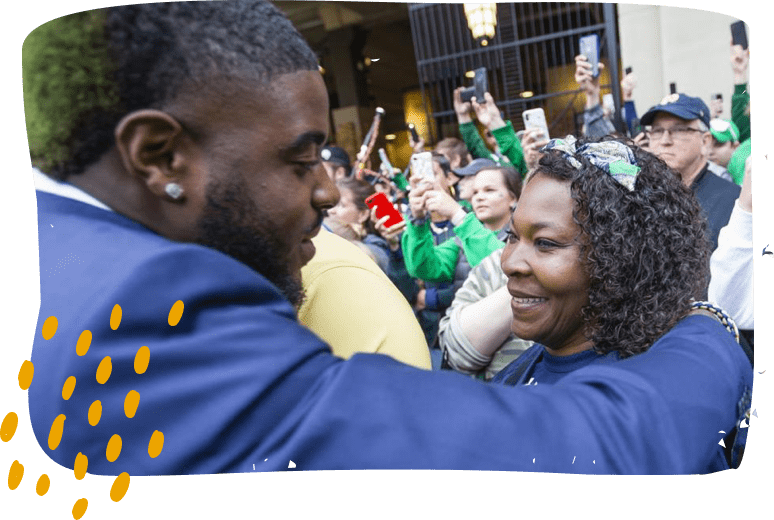 Dexter and Cheryl Williams hugging